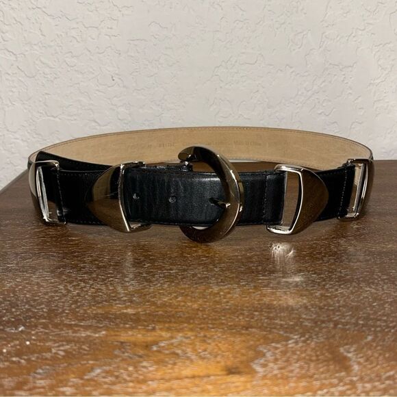 ET 1384 Statement Buckle Leather Belt - Picture 1 of 4